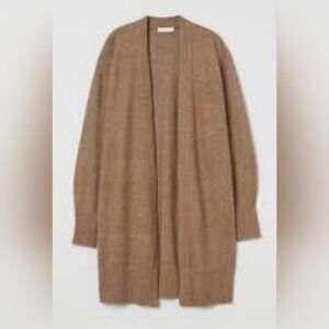H&M Long Cardigan Wool Blend Tan Cardigan